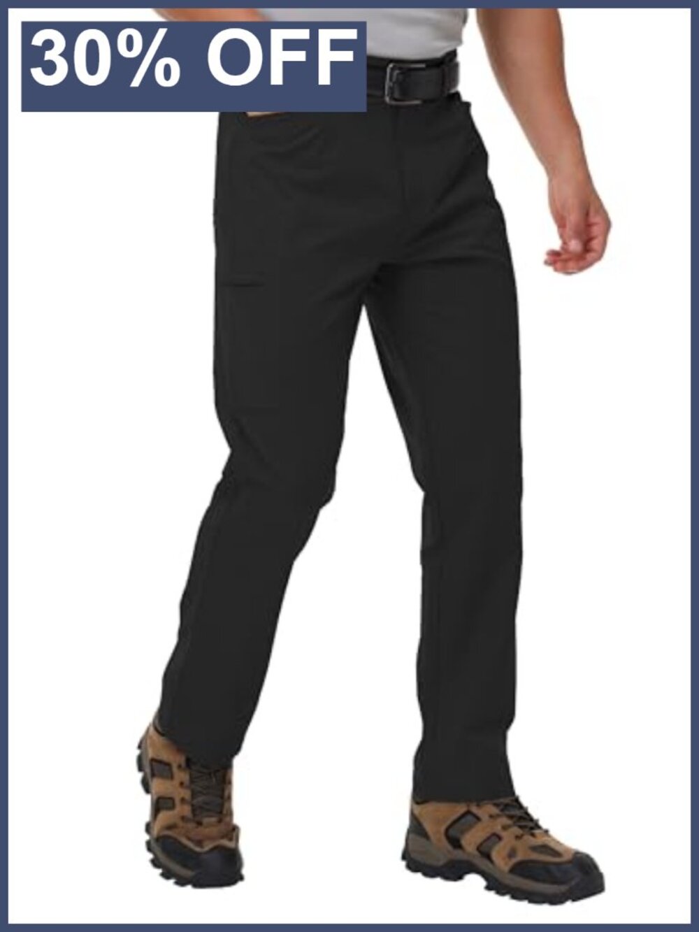 Mens Slim Fit Ripstop Lightweight Water Resistant Cargo Work Pants Straight Leg